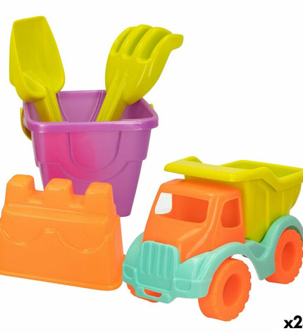 Colorbaby Strandspeelgoedset with 5 polypropyleen pieces, colorful toy set for kids' outdoor and indoor play activities.