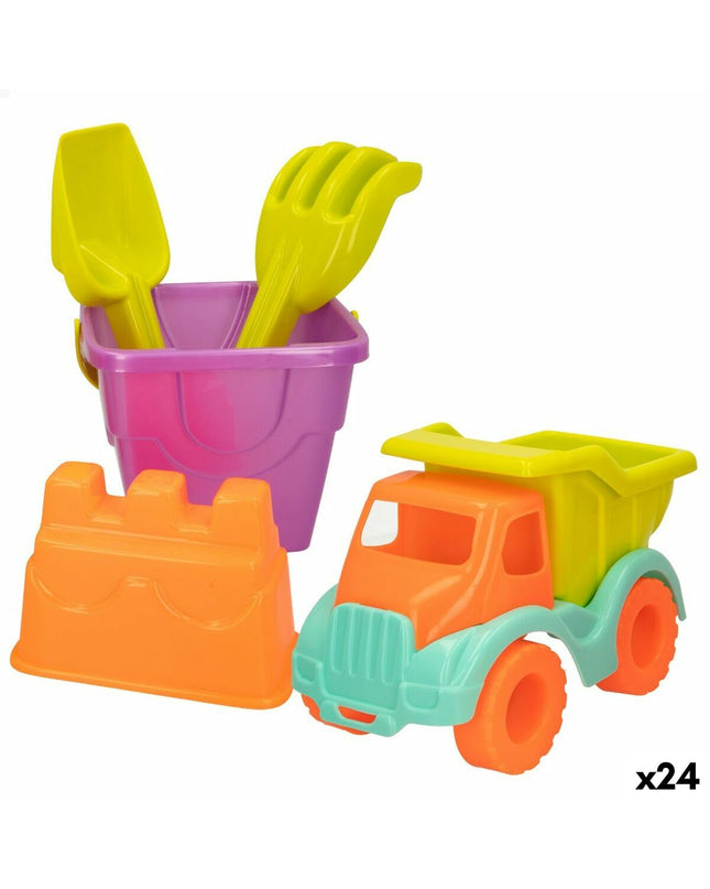 Colorbaby Strandspeelgoedset with 5 polypropyleen pieces, colorful toy set for kids' outdoor and indoor play activities.