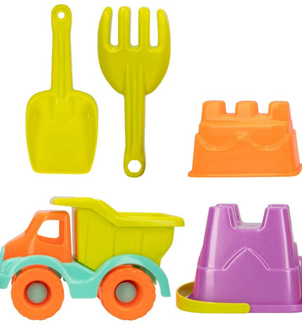 Colorbaby strandspeelgoedset with 5 colorful polypropyleen pieces, part of outdoor and play toys for kids.