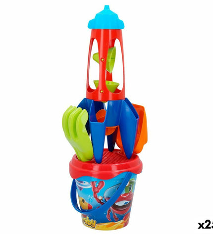 Colorbaby Strandspeelgoedset Raket, 25 stuk, polypropyleen speelgoed voor sport en outdoor activiteiten, kleurrijk en duurzaam.
