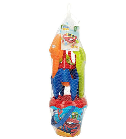 Colorbaby Strandspeelgoedset Raket, 25 stuks, kleurrijk polypropyleen speelgoed voor sport en buitenactiviteiten.