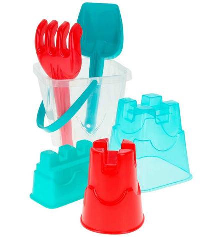 Colorbaby Strandspeelgoedset with 6 colorful pieces, perfect for kids' outdoor play and educational fun.
