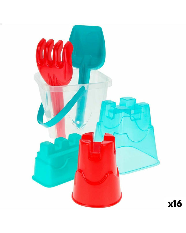 Colorbaby strandspeelgoedset with six colorful components, perfect for outdoor play and imaginative sports activities.
