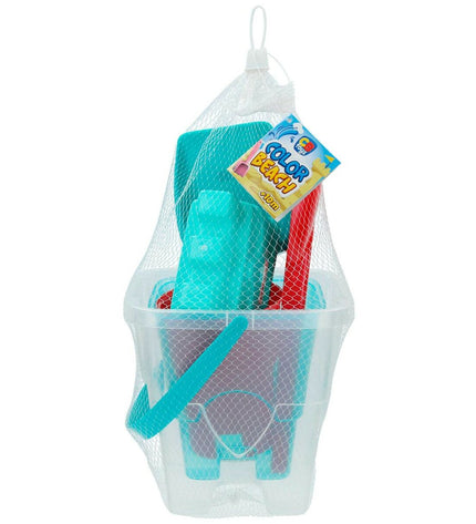 Colorbaby Strandspeelgoedset with 6 colorful pieces, designed for children's outdoor play and creative toy activities.