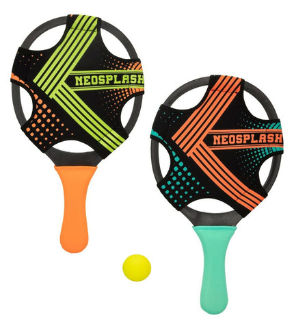 Set of 6 Colorbaby neoprene plastic strand scoops for outdoor play and sports activities, colorful and lightweight.
