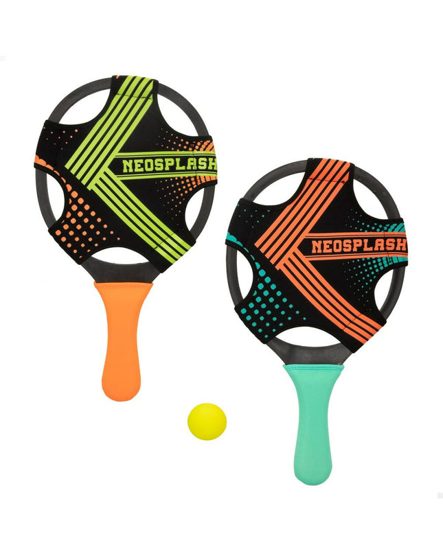 Set of 6 Colorbaby neoprene plastic strand scoops for outdoor play and sports activities, colorful and lightweight.
