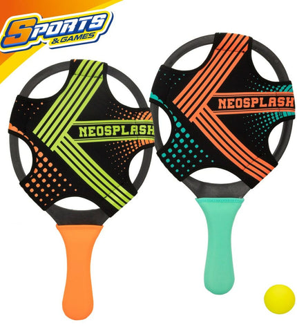 Six colorful plastic strand scrapers by Colorbaby with neopreen grips, designed for outdoor play and sports activities.
