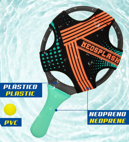Six colorful neoprene plastic strandschepjes from Colorbaby for outdoor play and sports, ideal for children.