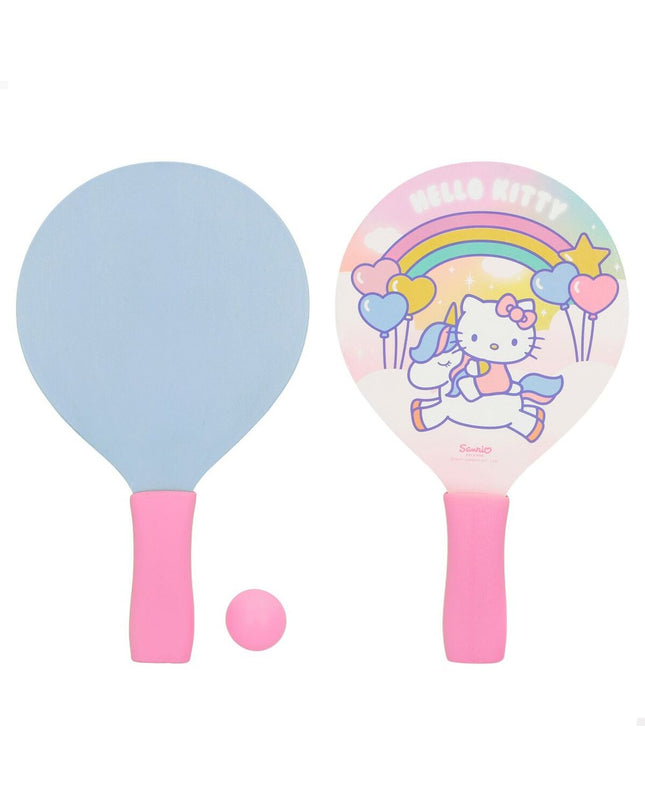 Hello Kitty wooden strand pegs set with 12 pieces, suitable for children’s outdoor and play activities.