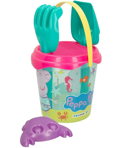Set of 16 Peppa Pig strand toys, 18 cm each, featuring colorful characters for outdoor play and fun.