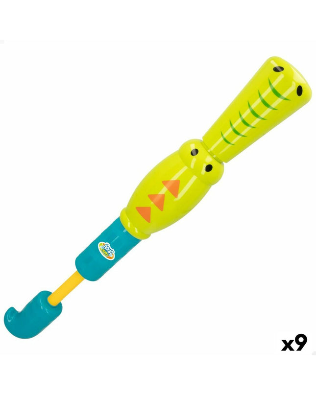 Colorbaby AquaWorld water pistols set with nine colorful toy water guns, ideal for outdoor water play and summer fun.