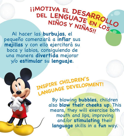 Mickey Mouse Bellenblazer 60 ml toy with colorful bubbles, perfect for outdoor play, featuring Mickey Mouse branding.