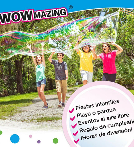 Set of 24 WOWmazing Bellenblaas toys, 41 cm long, for outdoor play and fun outdoor activities, featuring colorful bubble wands.