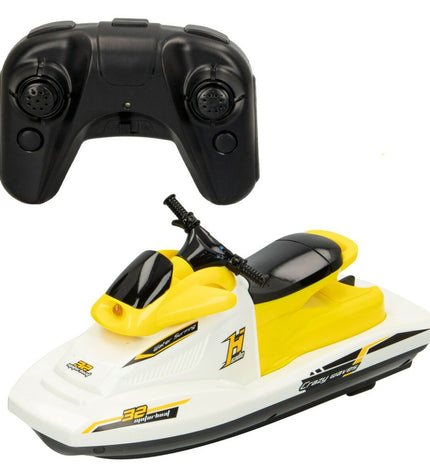 Two Colorbaby toy jetskis in bright colors, perfect for children's play, featuring detailed designs and vibrant finishes.