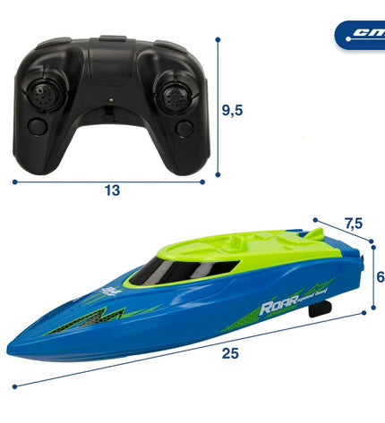 Colorbaby radiogestuurde boot speelgoed set, two remote-controlled boats with colorful designs for children.