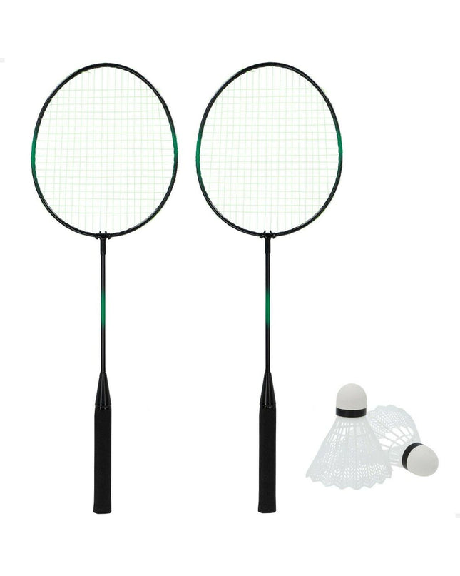 Aktive badminton set with 12 rackets and shuttlecocks, suitable for outdoor sports and family play.
