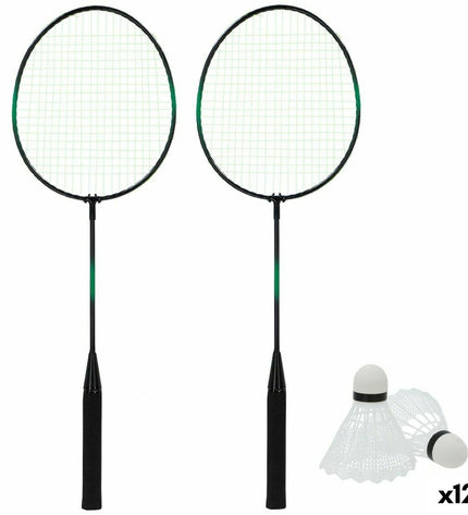 Aktive badminton set with 12 pieces, including rackets and shuttlecocks, suitable for outdoor and sports activities.