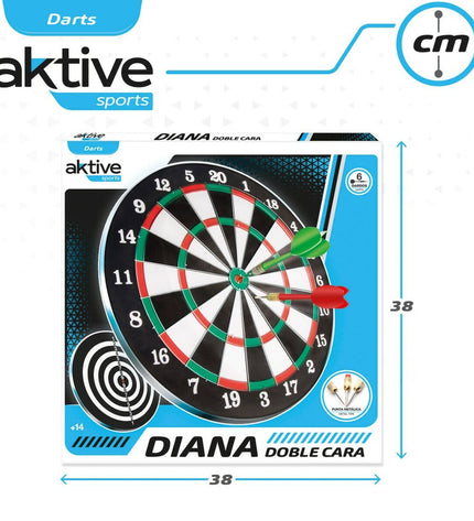 Aktive dart target with 37 cm diameter for sports and outdoor dart games, shown in the image.