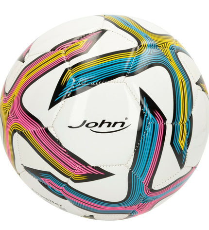 Set of 12 John Sports Classic 5 footballs, 22 cm diameter, made of imitation leather, suitable for sport and outdoor play.