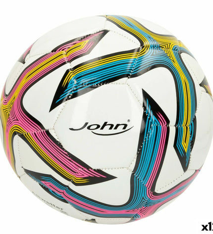 Set of 12 John Sports Classic 5 soccer balls, 22 cm diameter, made of imitation leather, for outdoor sports and training.