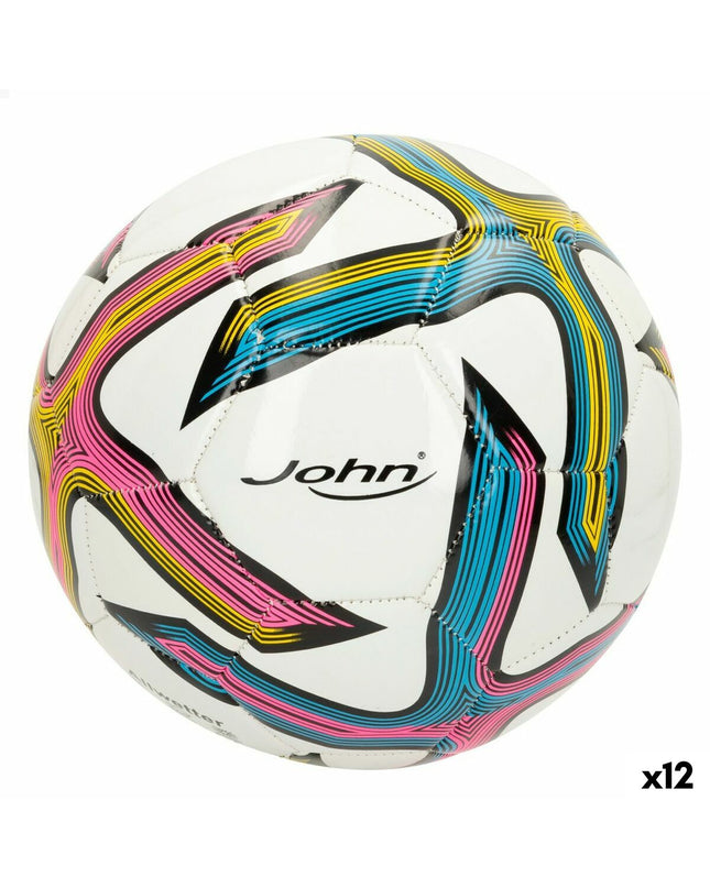 Set of 12 John Sports Classic 5 soccer balls, 22 cm diameter, made of imitation leather, for outdoor sports and training.