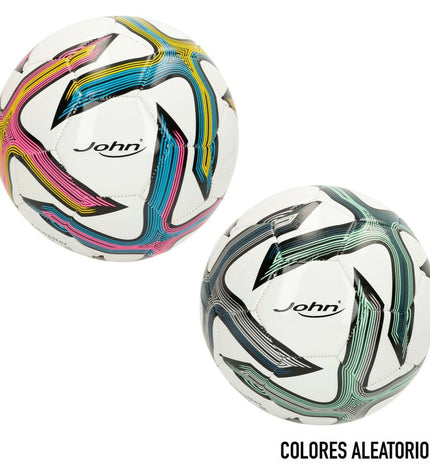 Set of 12 John Sports Classic 5 soccer balls, 22 cm diameter, made of imitation leather for sport and outdoor use