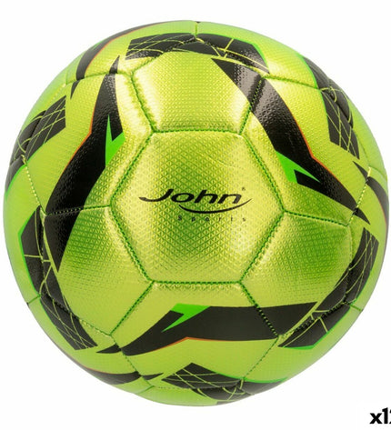 Set of 12 John Sports Competition Techno 5 soccer balls with 22 cm diameter in imitation leather, for sport and outdoor use.