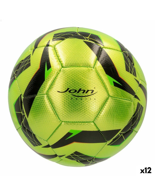 Set of 12 John Sports Competition Techno 5 soccer balls with 22 cm diameter in imitation leather, for sport and outdoor use.