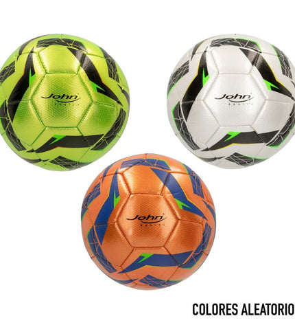 Set of 12 John Sports Competition Techno 5 footballs, 22 cm diameter, with imitation leather surface for outdoor sports play.