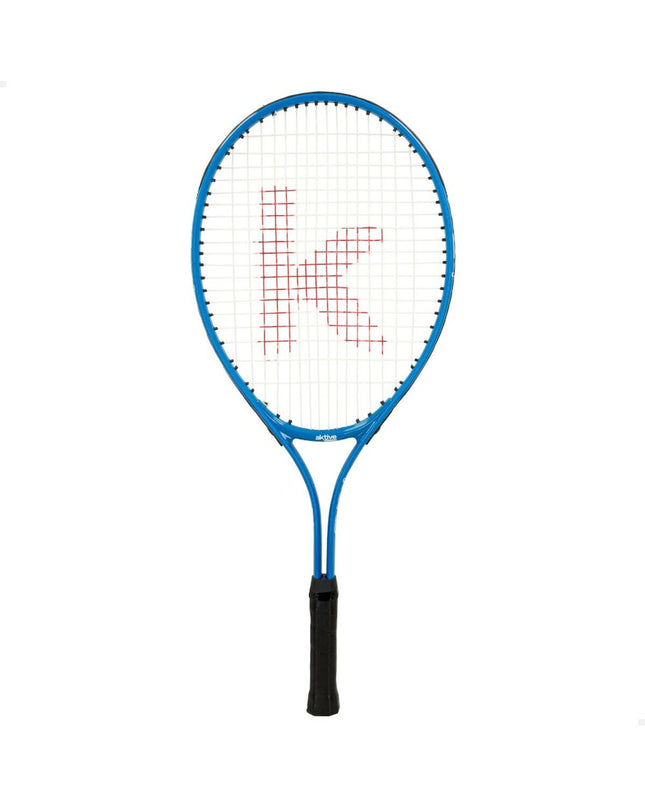 Colorful Aktive kids' tennis racket with multicolored handle and strings, designed for children’s tennis and outdoor sports.
