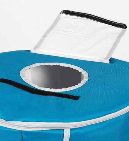 Pair of Aktive blue foldable coolers with support, 43x85x43 cm, suitable for outdoor camping and outdoor activities.
