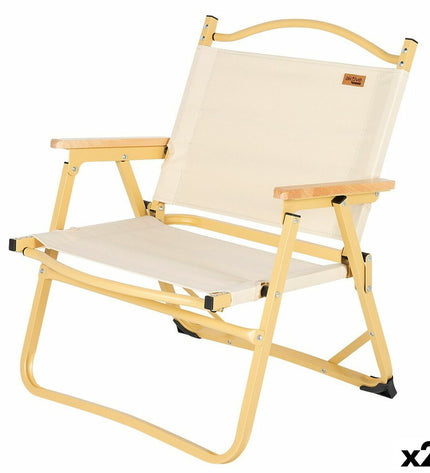 Pair of Aktive Sabana foldable camping chairs with 47x62x42 cm dimensions, suitable for outdoor camping and hiking activities.