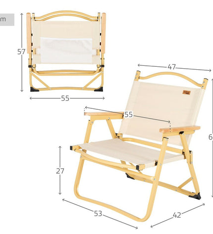 Pair of Aktive Sabana collapsible camping chairs with black frames and fabric seats, ideal for outdoor camping and hiking.
