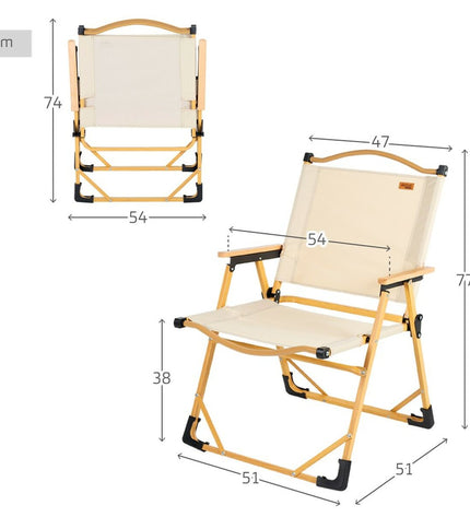 Pair of Aktive Sabana foldable camping chairs, compact outdoor seats in black with a breathable fabric and sturdy frame.