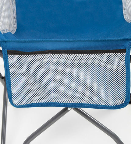 Pair of blue Aktive camping chairs, foldable outdoor seats with dimensions 48x86x50 cm, ideal for camping and hiking.