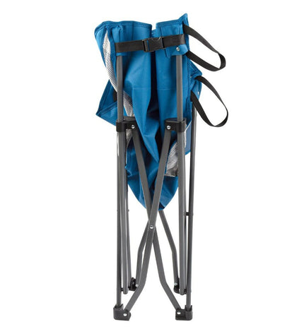 Two blue Aktive folding camping chairs, compact and lightweight, suitable for outdoor camping and hiking, measuring 48x86x50 cm.