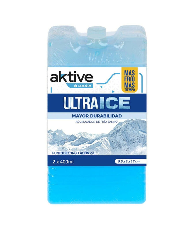 Active Ultra Ice Kou-accumulator set with 24 reusable cooling packs, 9.5x17x3 cm, for camping and outdoor activities.
