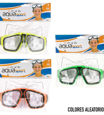 Set of 12 AquaSport diving goggles for watersport and outdoor activities, featuring snug fit and clear lenses.