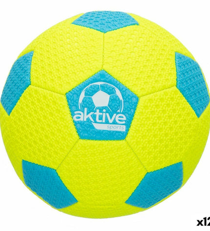 Aktive Neon 5 PVC rubber beach balls, set of 12, colorful outdoor and sports toy for children and play activities.
