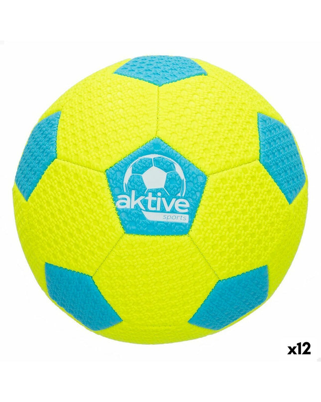 Aktive Neon 5 PVC rubber beach balls, set of 12, colorful outdoor and sports toy for children and play activities.