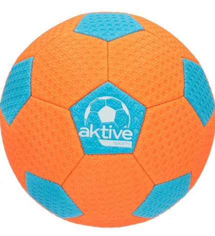 Set of 12 Aktive Neon 5 PVC rubber beach balls, colorful, lightweight, suitable for outdoor play and sports activities.