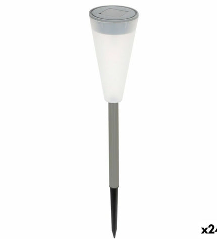Set of 24 Aktive solar outdoor garden lights, plastic decorative stakes, 6.7 x 39 x 6.7 cm, for illuminating gardens and outdoor spaces.