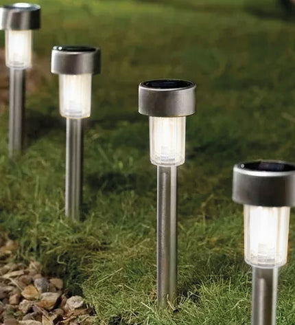 Set of 24 Aktive solar garden lights, outdoor plastic decoration, 5.5 x 36 x 5.5 cm for illuminating gardens and outdoor spaces.