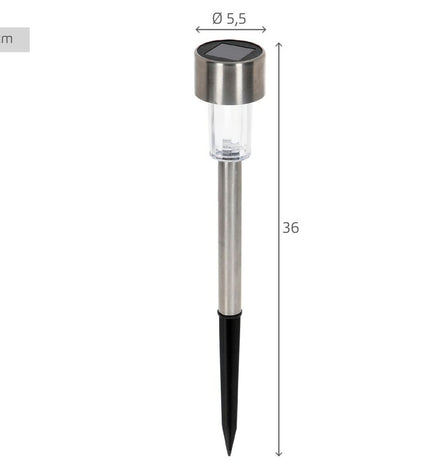 Set of 24 Aktive solar garden lights in plastic, 36 cm long, ideal for outdoor decoration and illumination in the garden.