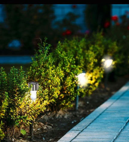 Set of 24 Aktive solar garden lights in plastic, 5.5 x 36 x 5.5 cm, outdoor decoration for illuminating gardens.