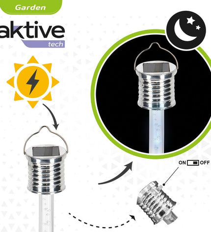 Set of 24 Aktive outdoor garden decorative solar lamps, 3x17.5x3 cm, ideal for outdoor lighting and garden decoration.