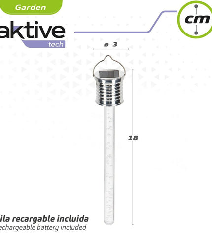 Set of 24 Aktive outdoor garden decorative solar lamps, 3 x 17.5 x 3 cm, ideal for outdoor lighting and garden decor.