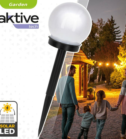Set of 24 Aktive solar outdoor garden lights, plastic decorative stakes measuring 10 x 34 x 10 cm for outdoor garden illumination