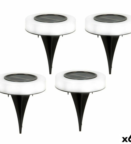 Set van 6 Aktive zonne-energie tuinverlichting, ABS, buitendecoratie met 4 onderdelen, 10.5 x 12.5 x 10.5 cm.