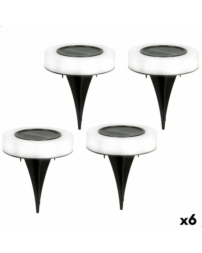 Set van 6 Aktive zonne-energie tuinverlichting, ABS, buitendecoratie met 4 onderdelen, 10.5 x 12.5 x 10.5 cm.